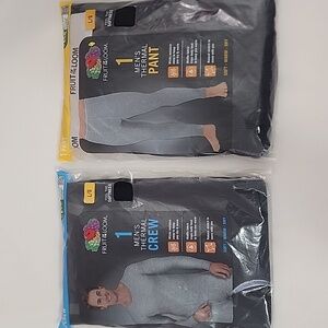 Fruit Of The Loom Men's Thermal Crew & Men's Thermal Pant Size: L